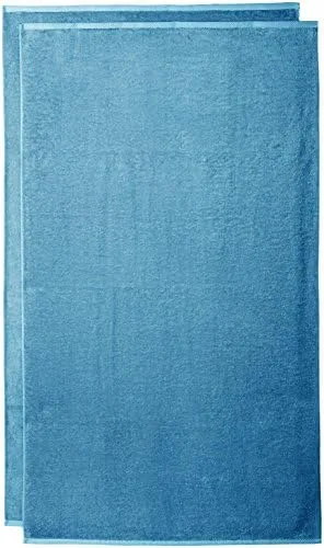 Amazon Basics 100% Cotton Quick-Dry Bath Towel, 2-Pack, Lake Blue, - Travel With Glen