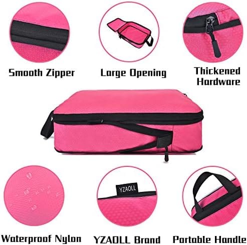 YZAOLL Packing Cubes Set Compression 3 Various Sizes Travel Luggage - Travel With Glen