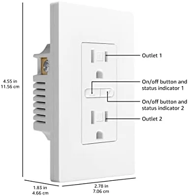 Amazon Basics Smart In-Wall Outlet with 2 Individually Controlled Outlets, - Travel With Glen