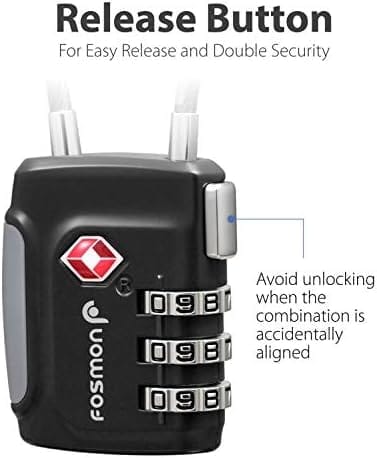 Fosmon TSA Accepted Cable Luggage Locks, (4 Pack) Re-settable Easy - Travel With Glen