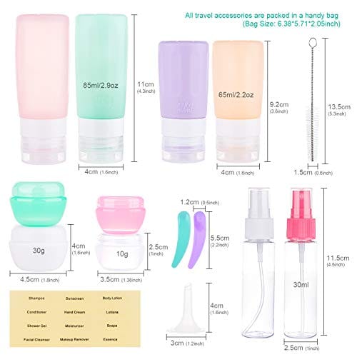 Morfone 16 Pack Travel Bottles Set for Toiletries, TSA Approved - Travel With Glen