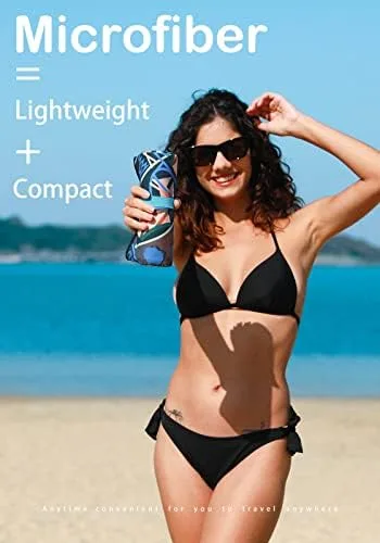 Microfiber Lightweight Beach Towel Sand Free Quick Dry Absorbent Thin - Travel With Glen