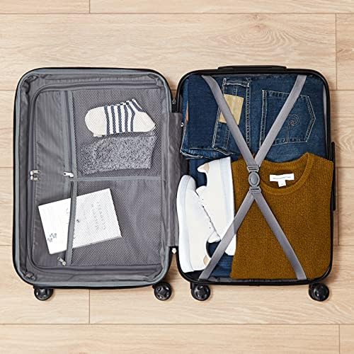 Amazon Basics 21-Inch Hardside Spinner, Black - Travel With Glen