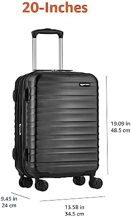 Amazon Basics 21-Inch Hardside Spinner, Black - Travel With Glen