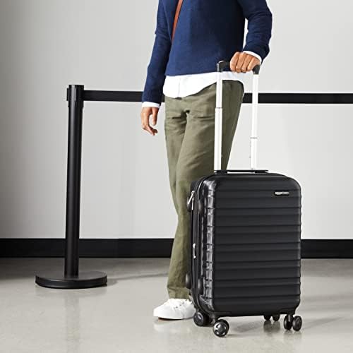 Amazon Basics 21-Inch Hardside Spinner, Black - Travel With Glen