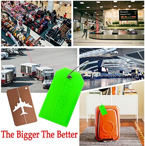 BlueCosto 5X Bright Green Big Luggage Tags for suitcases Travel - Travel With Glen