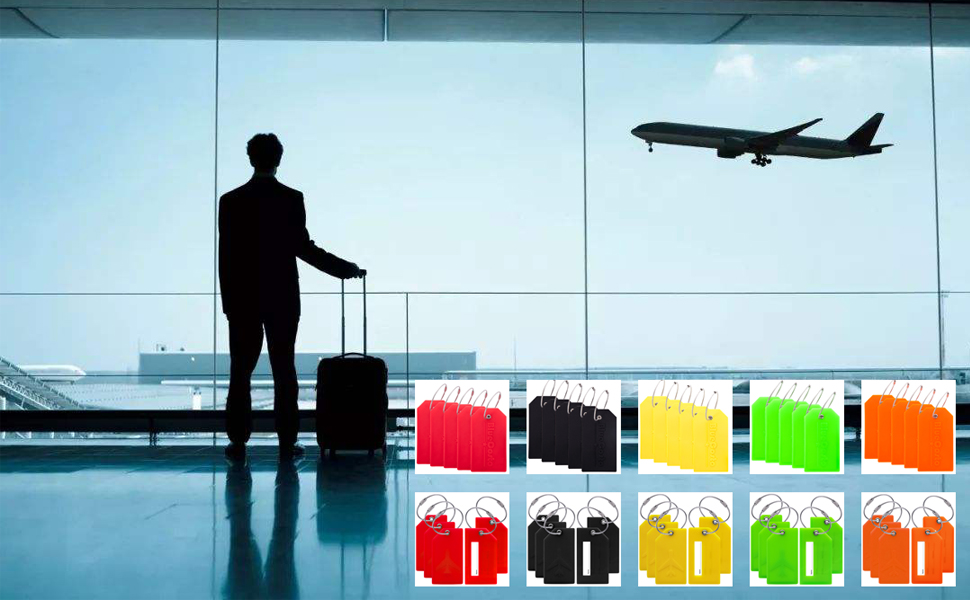 BlueCosto 5X Bright Green Big Luggage Tags for suitcases Travel - Travel With Glen