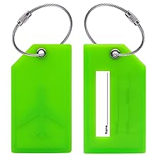 BlueCosto 5X Bright Green Big Luggage Tags for suitcases Travel - Travel With Glen