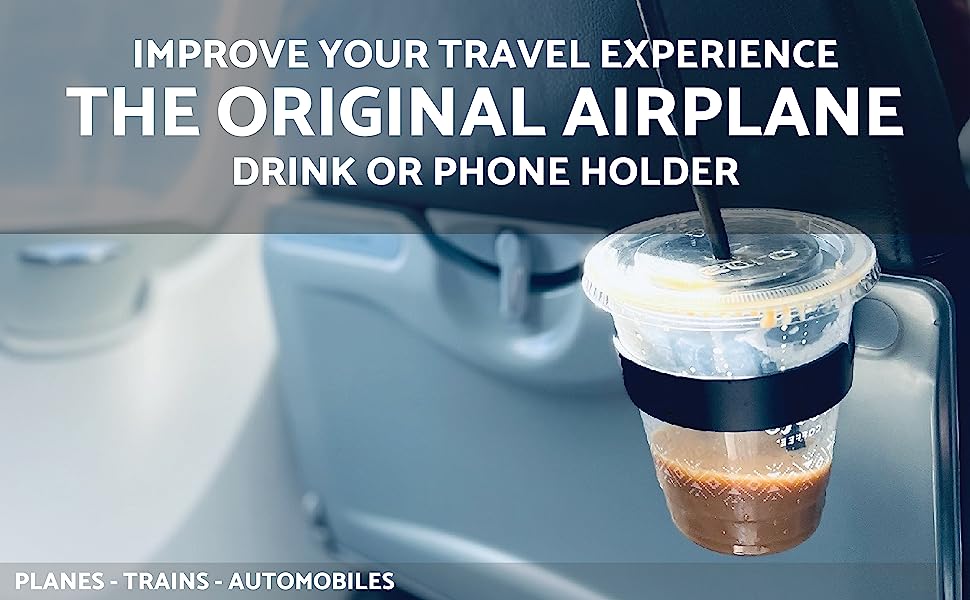 Airplane Drink or Phone Holder Travel Accessory (Black) - Travel With Glen