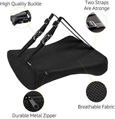 Amazon Basics Seat Cushion & Lumbar Support, Memory Foam, Black, - Travel With Glen