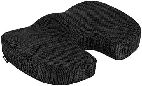 Amazon Basics Seat Cushion & Lumbar Support, Memory Foam, Black, - Travel With Glen