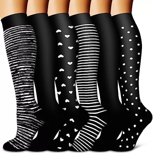 BLUEENJOY Copper Compression Socks for Women & Men (6 pairs) - Travel With Glen Compression socks