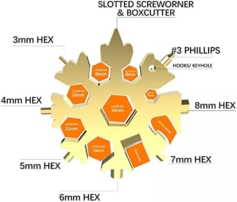 Aitsite 18-in-1 Snowflake Multi Tool Stainless Portable Steel Multi-Tool for - Travel With Glen