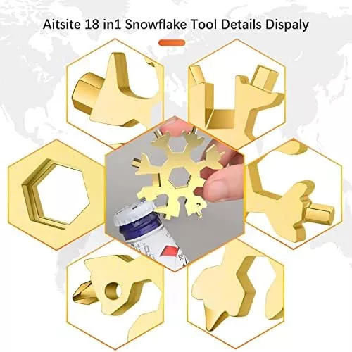 Aitsite 18-in-1 Snowflake Multi Tool Stainless Portable Steel Multi-Tool for - Travel With Glen