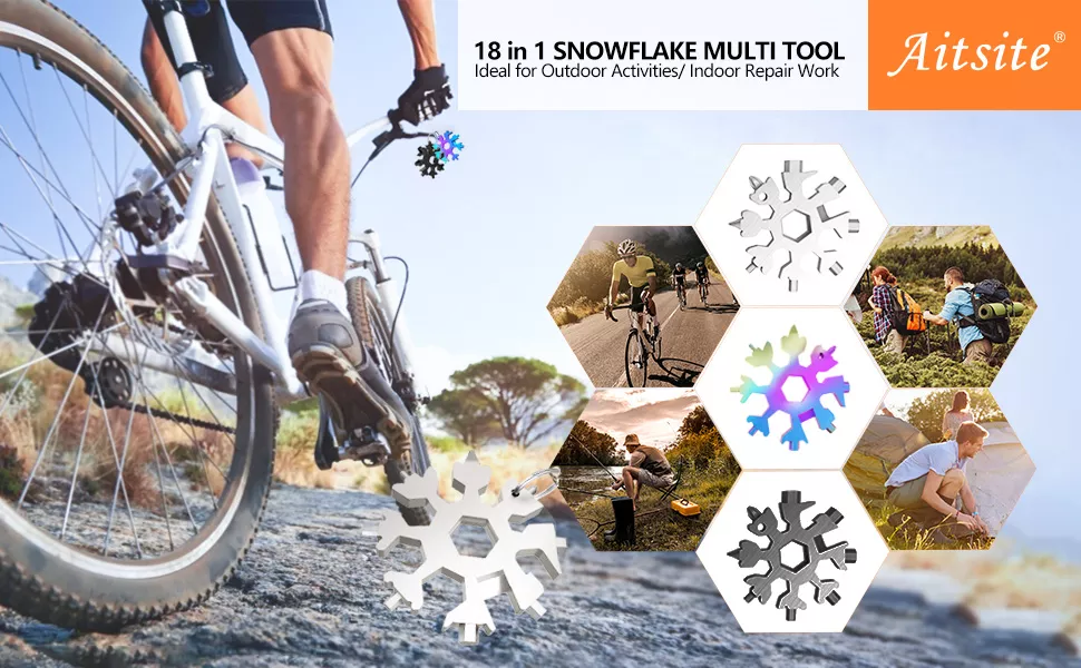 Aitsite 18-in-1 Snowflake Multi Tool Stainless Portable Steel Multi-Tool for - Travel With Glen