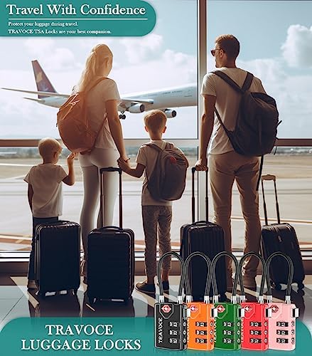 Search Alert TSA Approved Travel Combination Luggage Cable Locks for - Travel With Glen