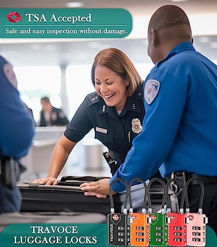 Search Alert TSA Approved Travel Combination Luggage Cable Locks for - Travel With Glen