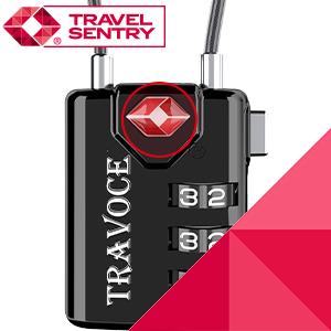 Search Alert TSA Approved Travel Combination Luggage Cable Locks for - Travel With Glen