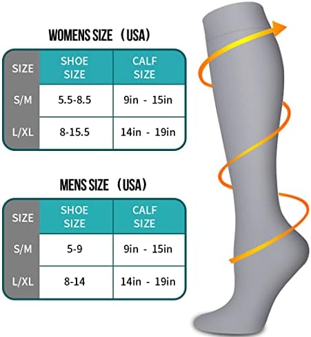 COOLOVER Copper Compression Socks for Women and Men(6 Pairs)-Best Support - Travel With Glen