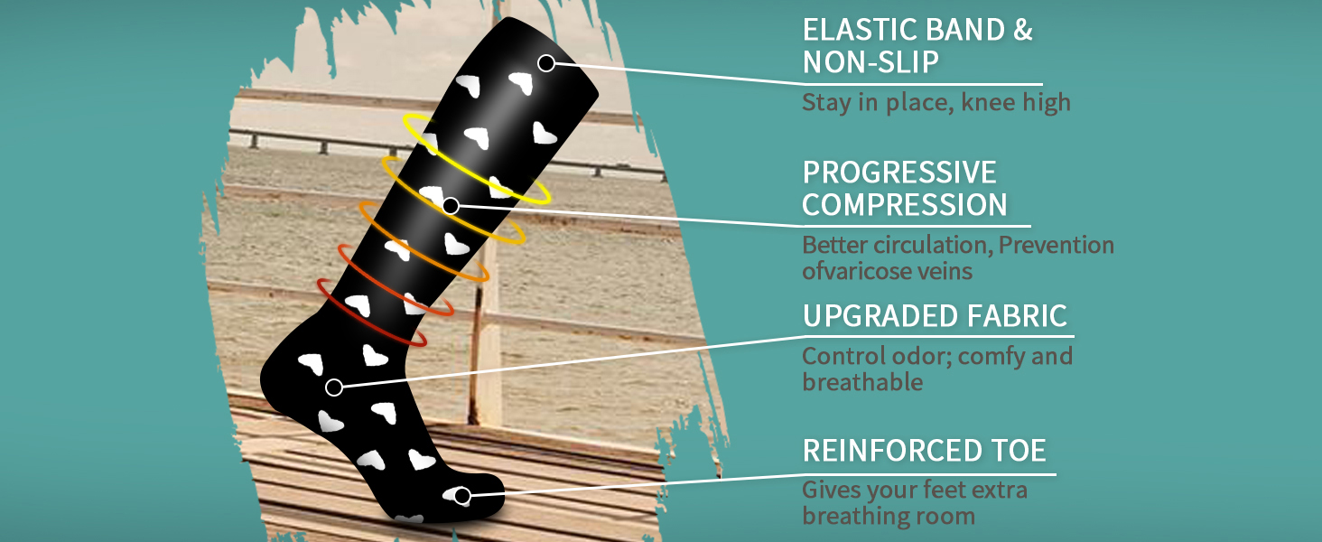 COOLOVER Copper Compression Socks for Women and Men(6 Pairs)-Best Support - Travel With Glen
