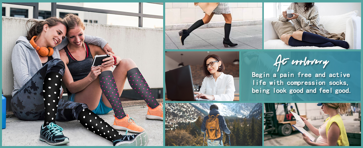 COOLOVER Copper Compression Socks for Women and Men(6 Pairs)-Best Support - Travel With Glen