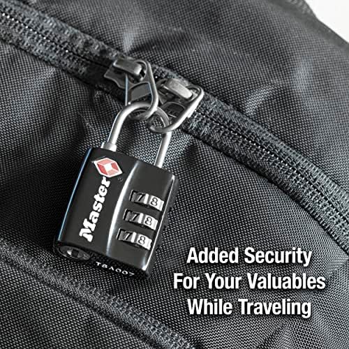 Master Lock 4680DBLK TSA-Approved Luggage Lock, 1-3/16-in. Wide, Black - Travel With Glen