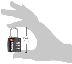 Master Lock 4680DBLK TSA-Approved Luggage Lock, 1-3/16-in. Wide, Black - Travel With Glen
