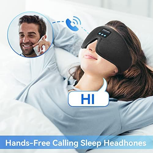 Sleep Headphones Bluetooth 5.0 Wireless 3D Eye Mask, Lightimetunnel Washable - Travel With Glen