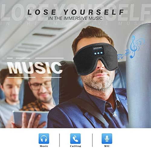 Sleep Headphones Bluetooth 5.0 Wireless 3D Eye Mask, Lightimetunnel Washable - Travel With Glen