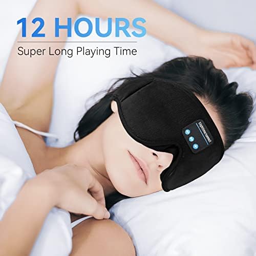 Sleep Headphones Bluetooth 5.0 Wireless 3D Eye Mask, Lightimetunnel Washable - Travel With Glen