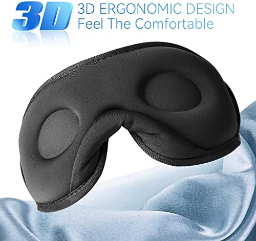 Sleep Headphones Bluetooth 5.0 Wireless 3D Eye Mask, Lightimetunnel Washable - Travel With Glen