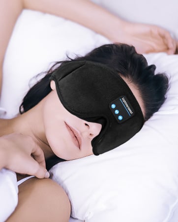 Sleep Headphones Bluetooth 5.0 Wireless 3D Eye Mask, Lightimetunnel Washable - Travel With Glen