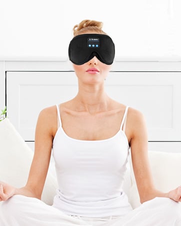 Sleep Headphones Bluetooth 5.0 Wireless 3D Eye Mask, Lightimetunnel Washable - Travel With Glen