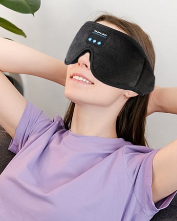 Sleep Headphones Bluetooth 5.0 Wireless 3D Eye Mask, Lightimetunnel Washable - Travel With Glen