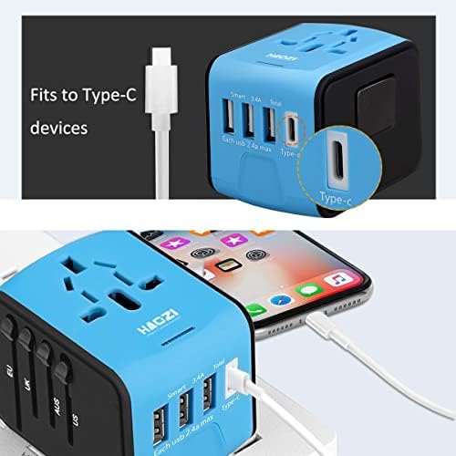 Travel Adapter, HAOZI Universal Travel Adapter - 2.4A 3xUSB and - Travel With Glen