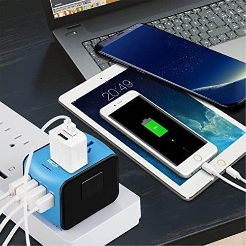 Travel Adapter, HAOZI Universal Travel Adapter - 2.4A 3xUSB and - Travel With Glen