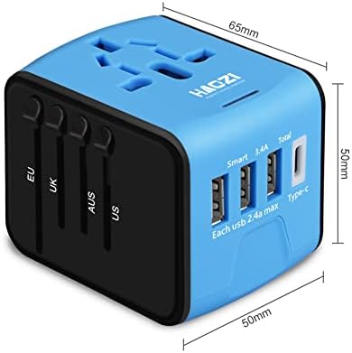Travel Adapter, HAOZI Universal Travel Adapter - 2.4A 3xUSB and - Travel With Glen