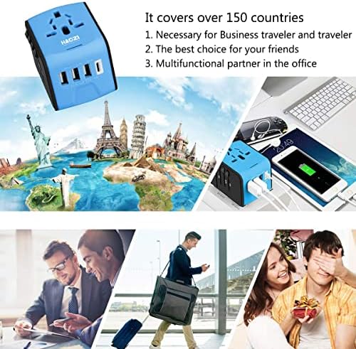 Travel Adapter, HAOZI Universal Travel Adapter - 2.4A 3xUSB and - Travel With Glen