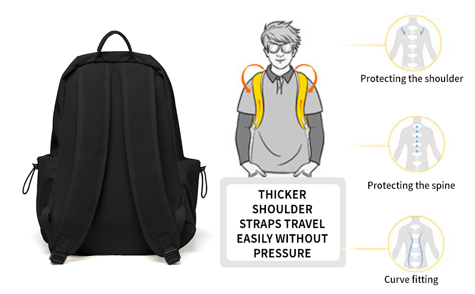 coofay Black Carry on Backpack For Women Men Waterproof College - Travel With Glen