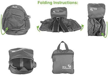 Outlander Packable Handy Lightweight Travel Hiking Backpack Daypack, Black - Travel With Glen