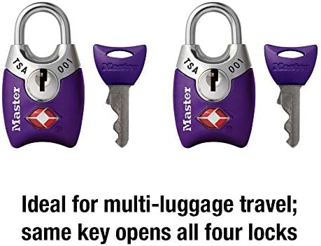 Master Lock 4689T TSA Approved Keyed Lock, 2 Pack, Colors - Travel With Glen