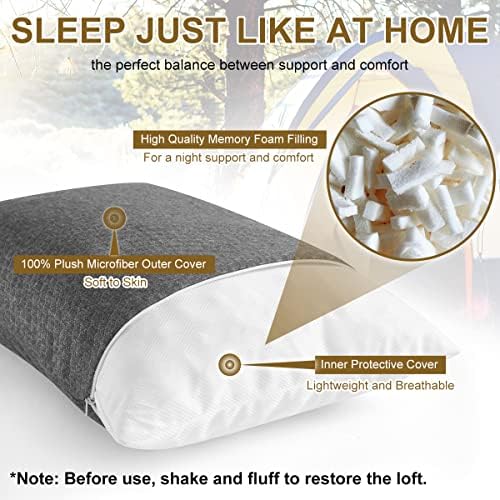 Ivellow Memory Foam Travel Pillow Compressible Camping Pillow for Sleeping - Travel With Glen