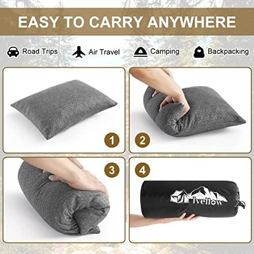 Ivellow Memory Foam Travel Pillow Compressible Camping Pillow for Sleeping - Travel With Glen