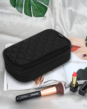 Makeup Brush Cosmetic Organizer Portable 2 layer Small Makeup Pouch - Travel With Glen