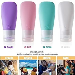 MODENGKONGJIAN Leak Proof Travel Bottles, TSA Approved Silicone Squeezable Travel - Travel With Glen