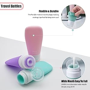 MODENGKONGJIAN Leak Proof Travel Bottles, TSA Approved Silicone Squeezable Travel - Travel With Glen