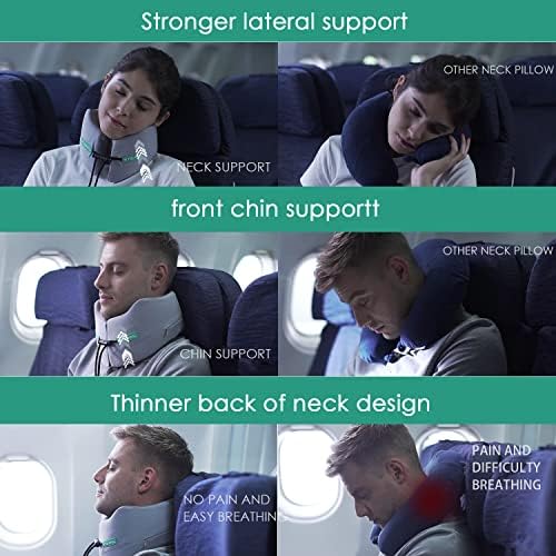 BAKLUCK Travel Pillow for Airplane Neck Chin Support Memory Foam - Travel With Glen