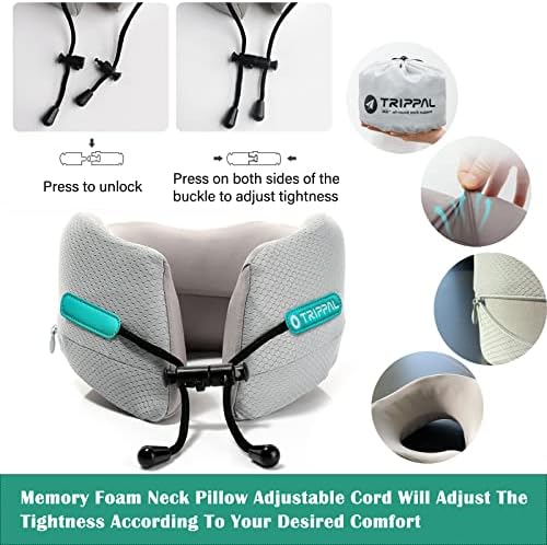 BAKLUCK Travel Pillow for Airplane Neck Chin Support Memory Foam - Travel With Glen