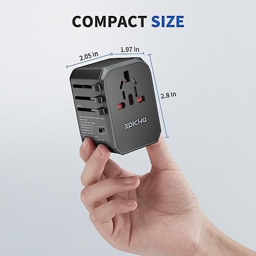 EPICKA Universal Travel Adapter, International Power Plug Adapter with 3 - Travel With Glen