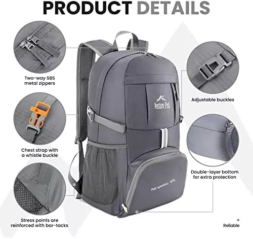 Venture Pal 35L Ultralight Lightweight Packable Foldable Travel Camping Hiking - Travel With Glen